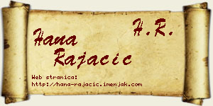Hana Rajačić vizit kartica